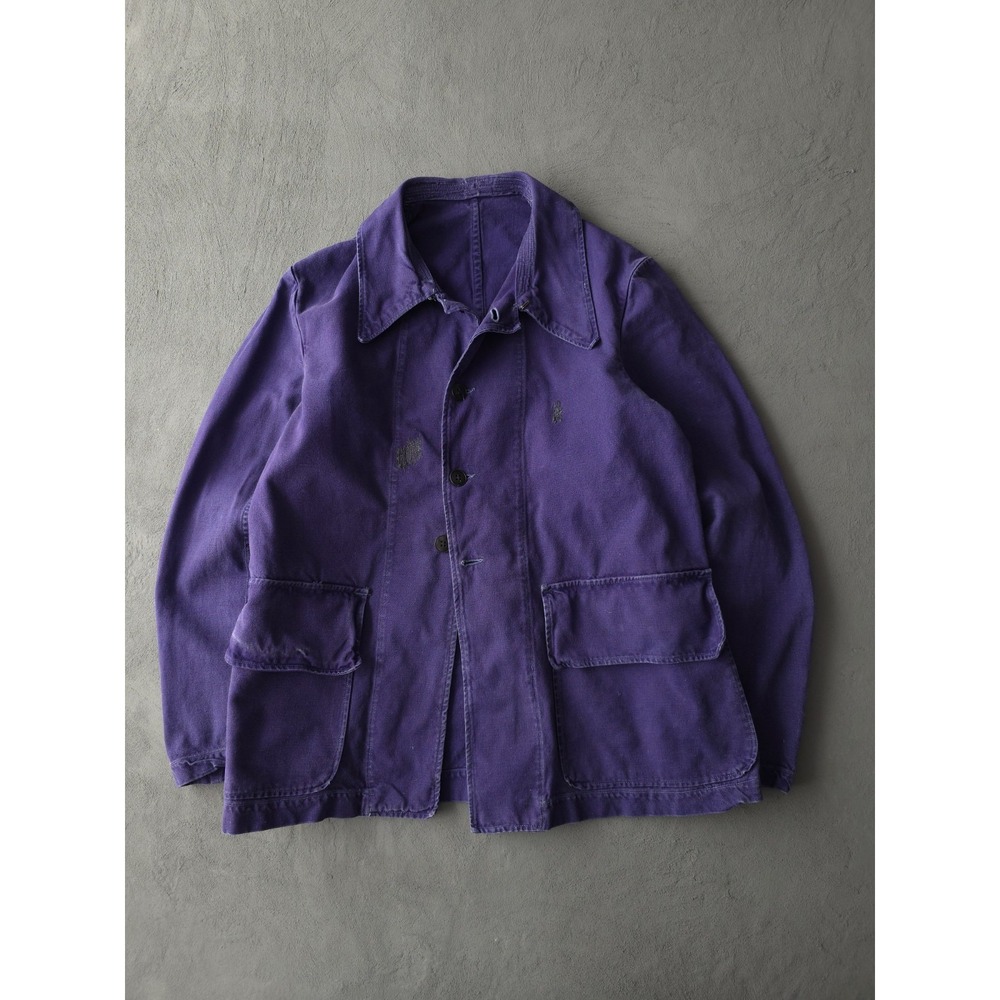 Vintage 1950s Faded Purple Cotton French Chore Jacket Euro Workwear M‎